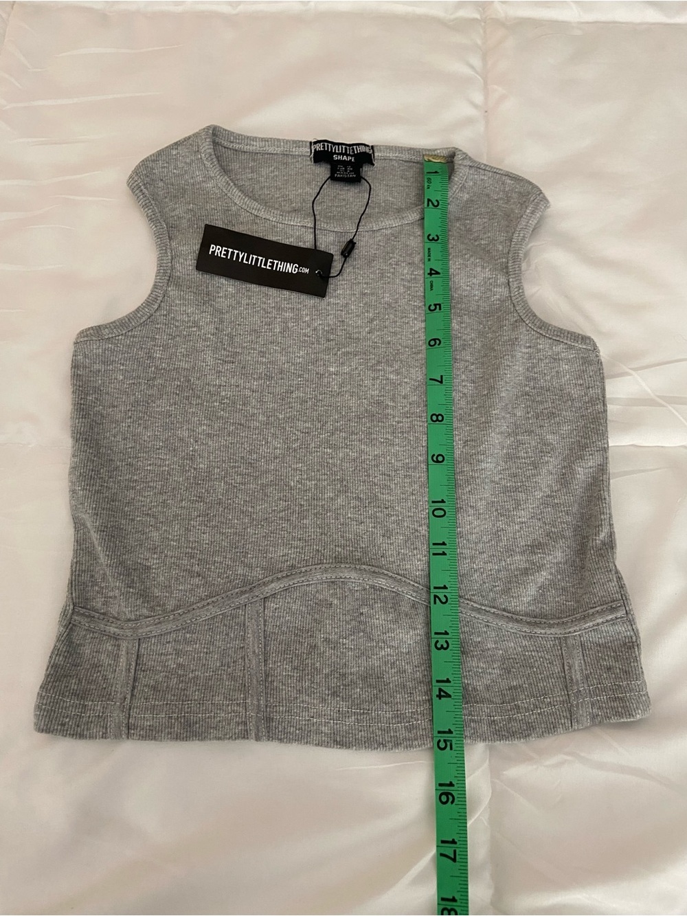 NWT PRETTY LITTLE THING GREY TOP SIZE 8 - Picture 6 of 7